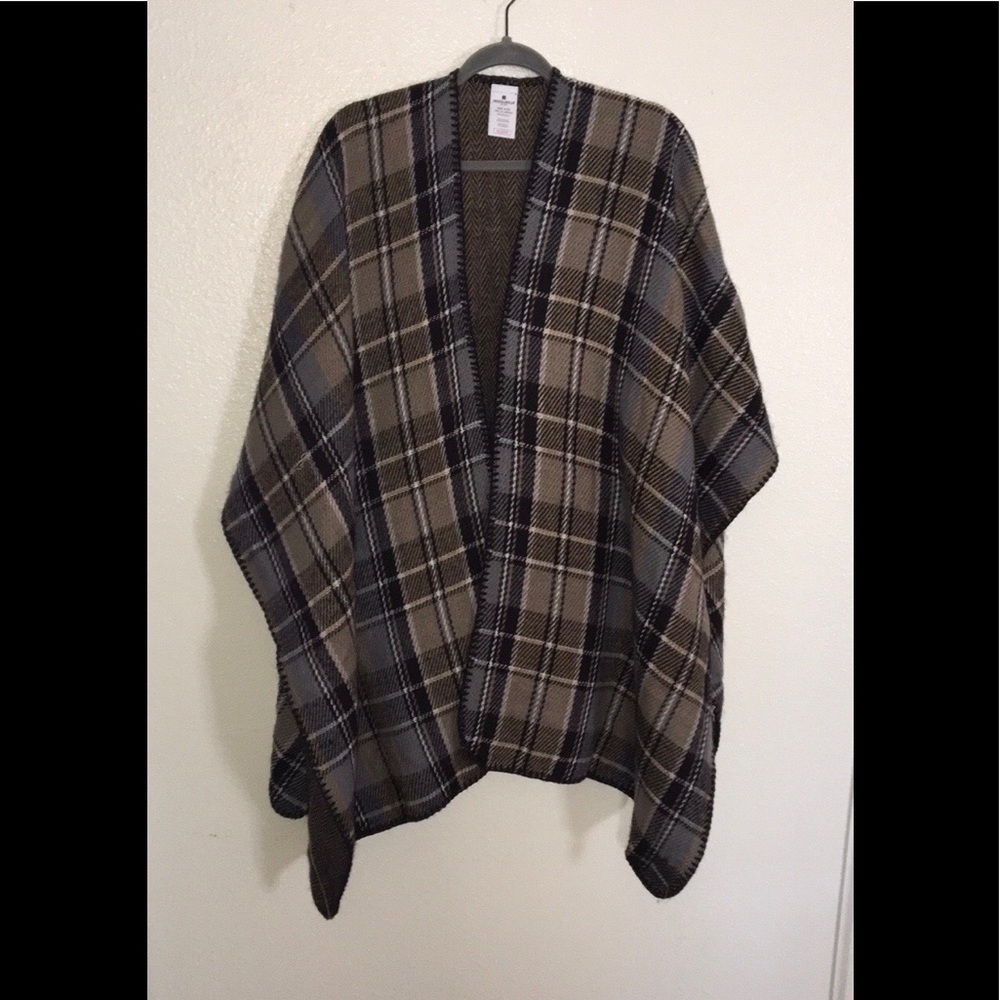 Woolrich Brown and Black Checked Wrap